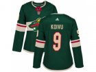 Women Adidas Minnesota Wild #9 Mikko Koivu Green Home Authentic Stitched NHL Jersey