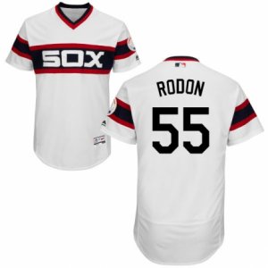 Men\'s Majestic Chicago White Sox #55 Carlos Rodon White Flexbase Authentic Collection MLB Jersey