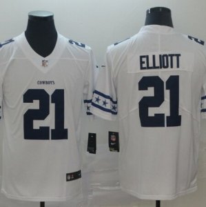Nike Cowboys #21 Ezekiel Elliott White Team Logos Fashion Vapor Limited Jersey