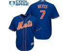 Mens Majestic New York Mets #7 Jose Reyes Replica Royal Blue Alternate Home Cool Base MLB Jersey