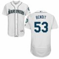 Mens Majestic Seattle Mariners #53 Joaquin Benoit White Flexbase Authentic Collection MLB Jersey