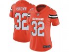 Women Nike Cleveland Browns #32 Jim Brown Vapor Untouchable Limited Orange Alternate NFL Jersey