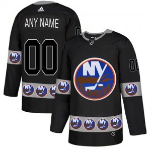 New York Islanders Black Men\'s Customized Team Logos Fashion Adidas Jersey