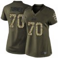 Women Nike Carolina Panthers #70 Trai Turner Green Stitched Salute to Service Jersey