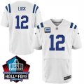 2016 Hall Of Fame Elite Indianapolis Colts #12 Andrew Luck White Elite Captain Jersey