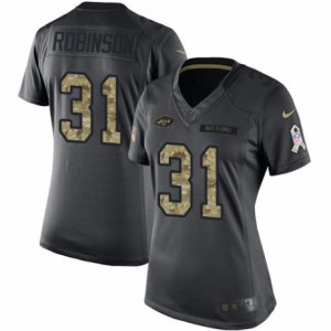 Women\'s Nike New York Jets #31 Khiry Robinson Limited Black 2016 Salute to Service NFL Jersey