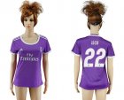 Womens Real Madrid #22 Isco Away Soccer Club Jersey