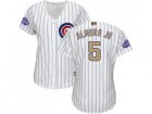 Womens Chicago Cubs #5 Albert Almora Jr. White(Blue Strip) 2017 Gold Program Cool Base Womens Stitched MLB Jersey