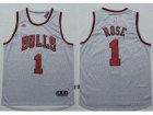 NBA Revolution 30 Chicago Bulls #1 Derrick Rose Grey Stitched jerseys