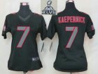 2013 Super Bowl XLVII Women NEW NFL San Francisco 49ers 7 Colin Kaepernick Black Jerseys(Impact Limited)