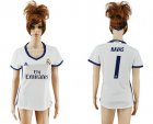 Womens Real Madrid #1 Navas Home Soccer Club Jersey