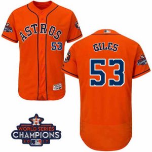 Astros #53 Ken Giles Orange Flexbase Authentic Collection 2017 World Series Champions Stitched MLB Jersey