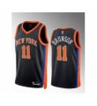 Mens New York Knicks #11 Jalen Brunson Black Stitched Basketball Jersey