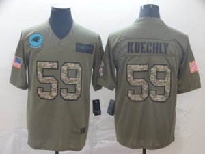 Nike Panthers #59 Luke Kuechly 2019 Olive Camo Salute To Service Limited Jersey