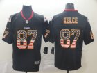 Nike Chiefs #87 Travis Kelce Black USA Flag Fashion Limited Jersey
