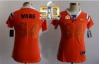 Women Nike Broncos #94 DeMarcus Ware Orange Super Bowl 50 Stitched Draft Him Shimmer Jersey