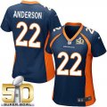 Women Nike Broncos #22 C.J. Anderson Blue Alternate Super Bowl 50 NFL Jersey