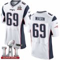 Mens Nike New England Patriots #69 Shaq Mason Elite White Super Bowl LI 51 NFL Jersey