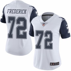 Women\'s Nike Dallas Cowboys #72 Travis Frederick Limited White Rush NFL Jersey