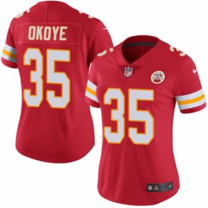 Women\'s Nike Kansas City Chiefs #35 Christian Okoye Limited Red Rush NFL Jersey