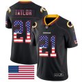 Nike Redskins #21 Sean Taylor Black USA Flag Fashion Limited Jersey