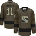 New York Rangers #11 Mark Messier Green Salute to Service Stitched NHL Jersey