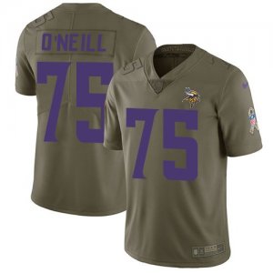 Nike Vikings #75 Brian O\'Neill Olive Salute To Service Limited Jersey