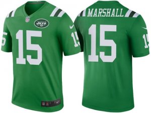 Mens New York Jets #15 Brandon Marshall Green Color Rush Legend Jersey