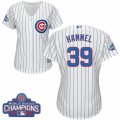 Womens Majestic Chicago Cubs #39 Jason Hammel Authentic White Home 2016 World Series Champions Cool Base MLB Jersey