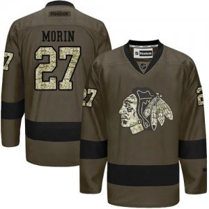 Chicago Blackhawks #27 Jeremy Morin Green Salute to Service Stitched NHL Jersey