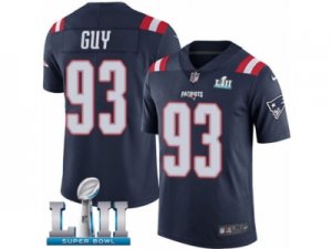 Men Nike New England Patriots #93 Lawrence Guy Limited Navy Blue Rush Vapor Untouchable Super Bowl LII NFL Jersey