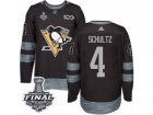 Mens Adidas Pittsburgh Penguins #4 Justin Schultz Premier Black 1917-2017 100th Anniversary 2017 Stanley Cup Final NHL Jersey