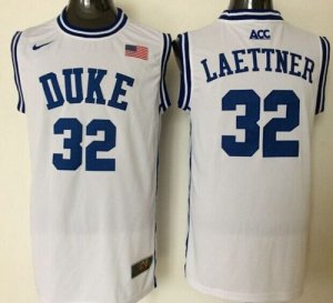Duke Blue Devils #32 Christian Laettner White Basketball New Stitched NCAA Jersey