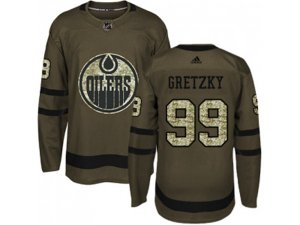 Youth Adidas Edmonton Oilers #99 Wayne Gretzky Green Salute to Service Stitched NHL Jersey