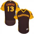 Mens Majestic New York Mets #13 Asdrubal Cabrera Brown 2016 All-Star National League BP Authentic Collection Flex Base MLB Jersey