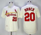 St.Louis Cardinals #20 Lou Brock Cream 1967 Throwback Jersey
