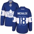 Mens Reebok Toronto Maple Leafs #18 Milan Michalek Authentic Royal Blue 2017 Centennial Classic NHL Jersey
