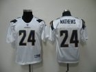 youth nfl sandiego chargers #24 mathews white