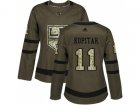 Women Adidas Los Angeles Kings #11 Anze Kopitar Green Salute to Service Stitched NHL Jersey