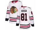 Men Adidas Chicago Blackhawks #81 Marian Hossa White Road Authentic Stitched NHL Jersey