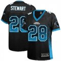 Womens Carolina Panthers #28 Jonathan Stewart Black Drift Fashion Jersey