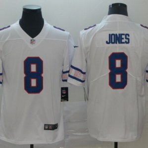 Nike Giants #8 Daniel Jones White Team Logos Fashion Vapor Limited Jersey