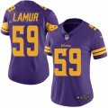 Women's Nike Minnesota Vikings #59 Emmanuel Lamur Limited Purple Rush NFL Jersey