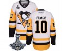 Mens Reebok Pittsburgh Penguins #10 Ron Francis Authentic White Away 2017 Stanley Cup Champions NHL Jersey