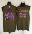 Men Nike Los Angeles Lakers #34 Shaquille O'Neal Green Salute to Service NBA Swingman Jersey