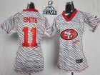 2013 Super Bowl XLVII Women NEW NFL San Francisco 49ers 11 Alex Smith FEM FAN Zebra Jerseys