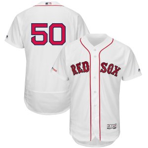 Red Sox #50 Mookie Betts White 150th Patch FlexBase Jersey