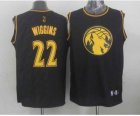 nba minnesota timberwolves #22 wiggins black[gold lettering fashion]