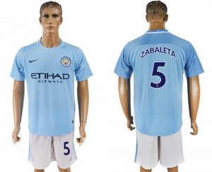 2017-18 Manchester City 5 ZABALETA Home Soccer Jersey