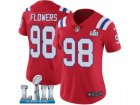 Women Nike New England Patriots #98 Trey Flowers Red Alternate Vapor Untouchable Limited Player Super Bowl LII NFL Jersey